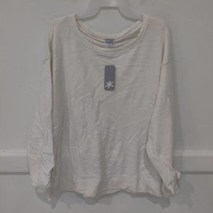 NWT Splendid Women's Long Sleeve Grommet Tie Sleeve White Size L $100 3A026